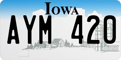 IA license plate AYM420
