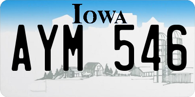 IA license plate AYM546