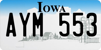 IA license plate AYM553
