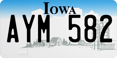IA license plate AYM582