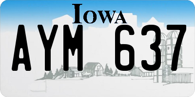 IA license plate AYM637