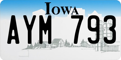 IA license plate AYM793