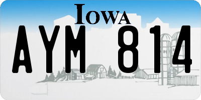 IA license plate AYM814