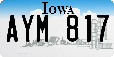 IA license plate AYM817