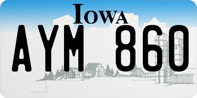 IA license plate AYM860