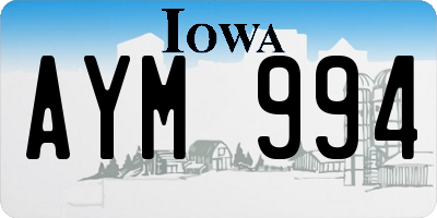 IA license plate AYM994
