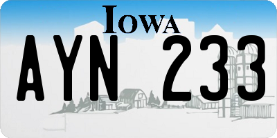 IA license plate AYN233