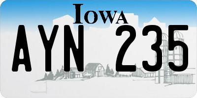 IA license plate AYN235