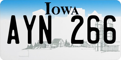 IA license plate AYN266