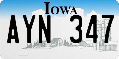 IA license plate AYN347