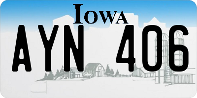 IA license plate AYN406