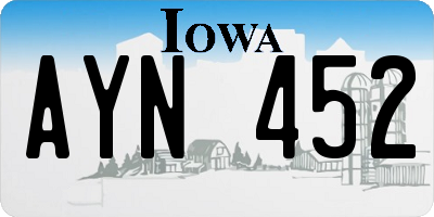 IA license plate AYN452