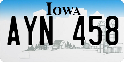 IA license plate AYN458
