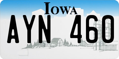 IA license plate AYN460
