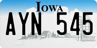 IA license plate AYN545