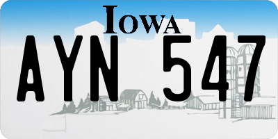 IA license plate AYN547