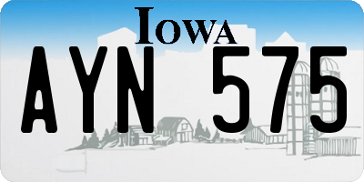 IA license plate AYN575
