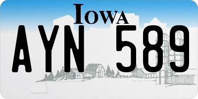IA license plate AYN589