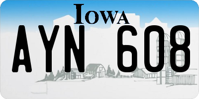 IA license plate AYN608