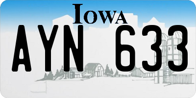 IA license plate AYN633