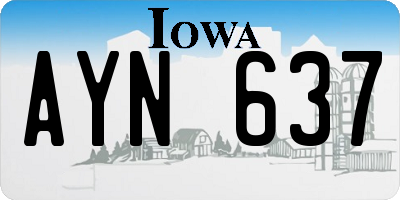 IA license plate AYN637