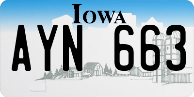 IA license plate AYN663