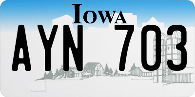 IA license plate AYN703