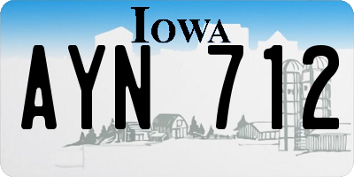 IA license plate AYN712
