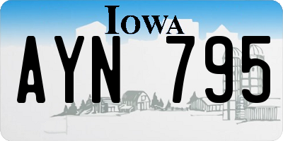IA license plate AYN795