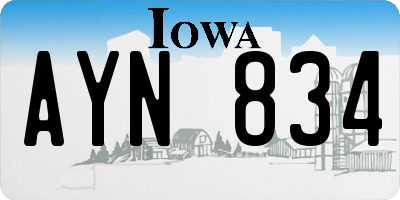 IA license plate AYN834