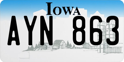 IA license plate AYN863