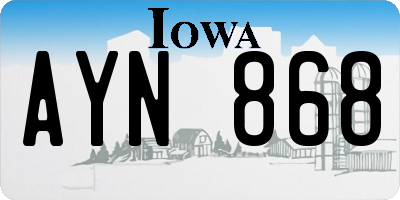 IA license plate AYN868