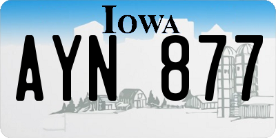 IA license plate AYN877