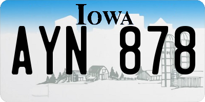 IA license plate AYN878