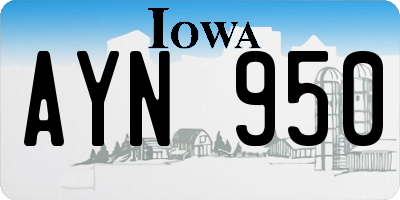 IA license plate AYN950