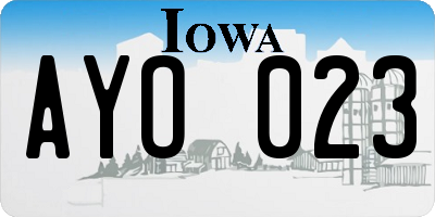 IA license plate AYO023