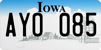 IA license plate AYO085
