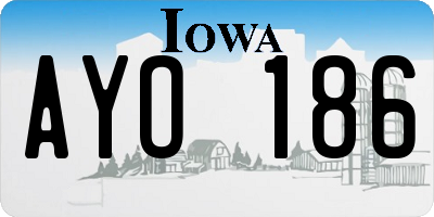 IA license plate AYO186