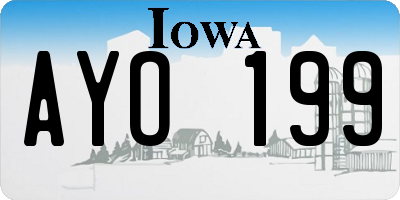 IA license plate AYO199