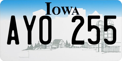 IA license plate AYO255