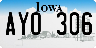 IA license plate AYO306
