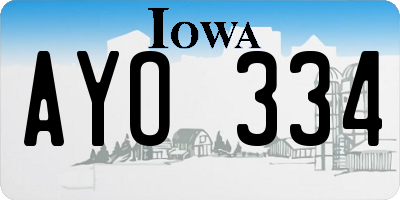 IA license plate AYO334