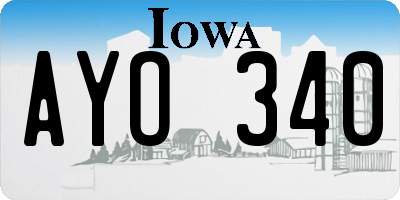 IA license plate AYO340