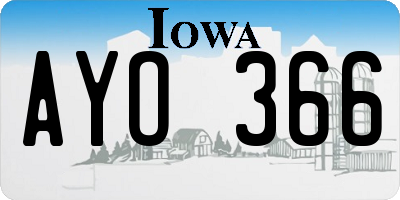 IA license plate AYO366