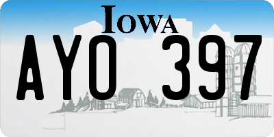 IA license plate AYO397