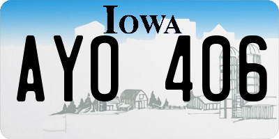 IA license plate AYO406