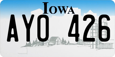 IA license plate AYO426