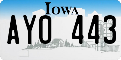 IA license plate AYO443