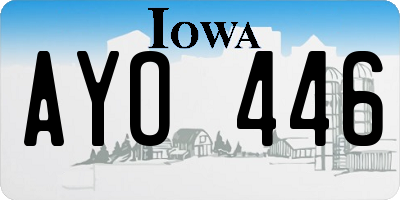 IA license plate AYO446