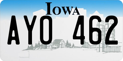 IA license plate AYO462